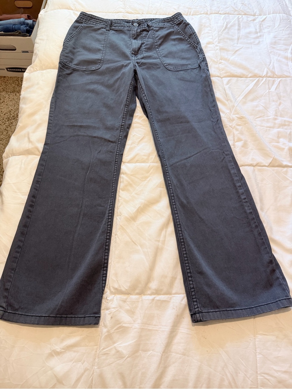 Prana Slate Gray Flare Wide-Leg Jeans
